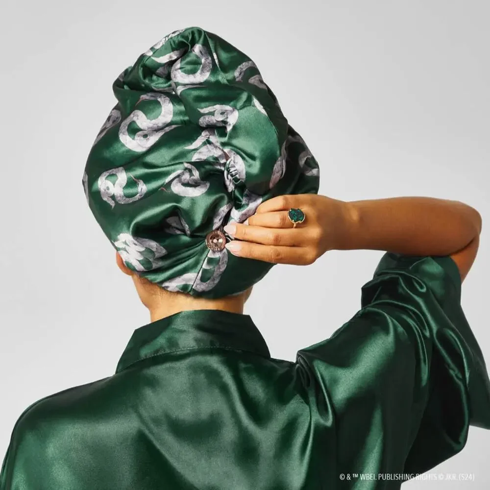 Kitsch x Harry Potter Satin Wrapped Hair Towel NIB Slytherin